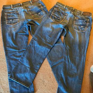 2 pr Men's ARIAT M4 jeans 38x32